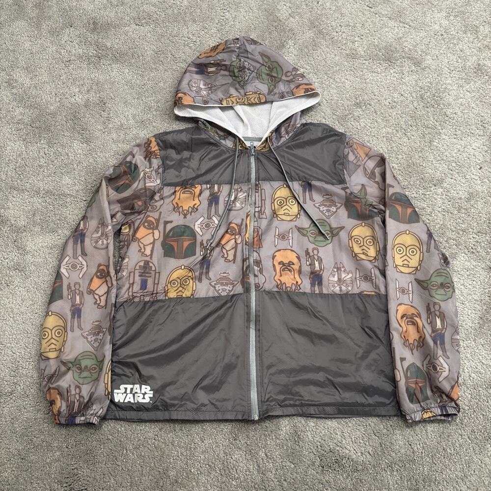 MIGHTY FINE STAR WARS GREY WINDBREAKER JACKET SIZE XL